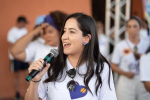 Secretária Ana Nardes durante evento no Parque das Nações