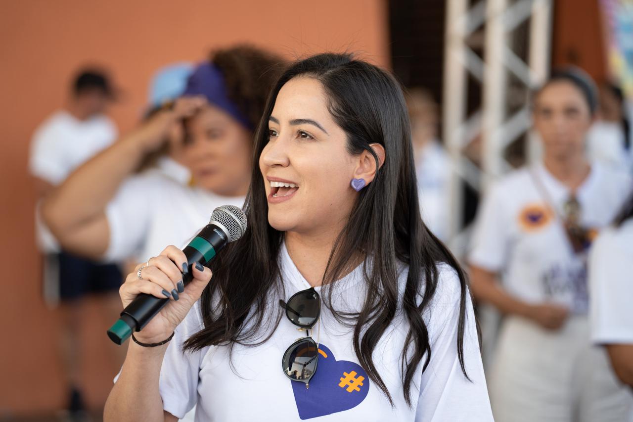 Secretária Ana Nardes durante evento no Parque das Nações